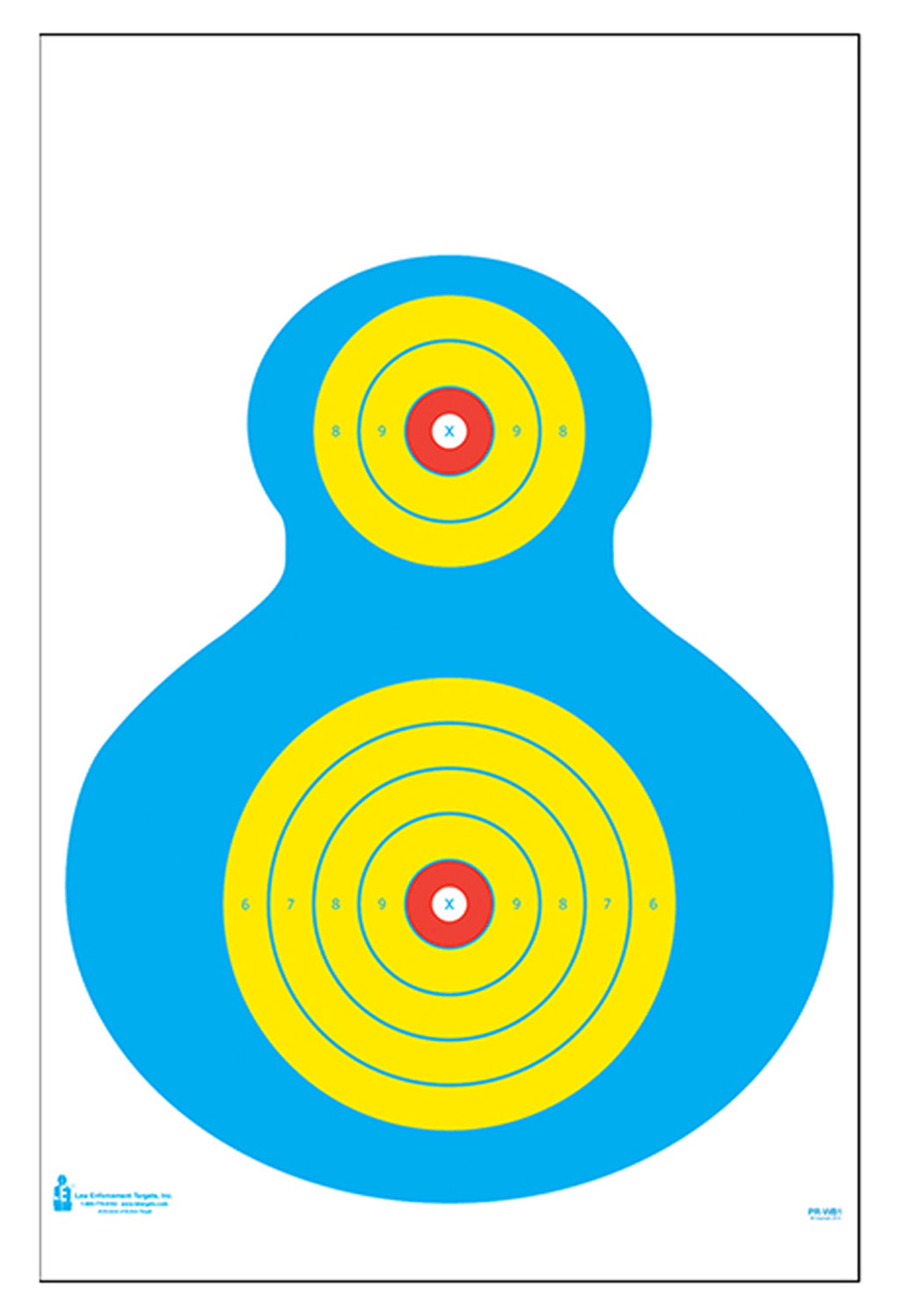 Action Target PRWB1100 High Visibility  Silhouette Paper 19 x 25 Blue/Yellow 100 Per Box