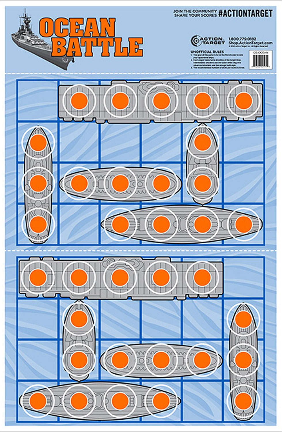 Action Target GSOCEAN100 Entertainment Ships Paper Hanging 23" x 35" Bl... - Action Target
