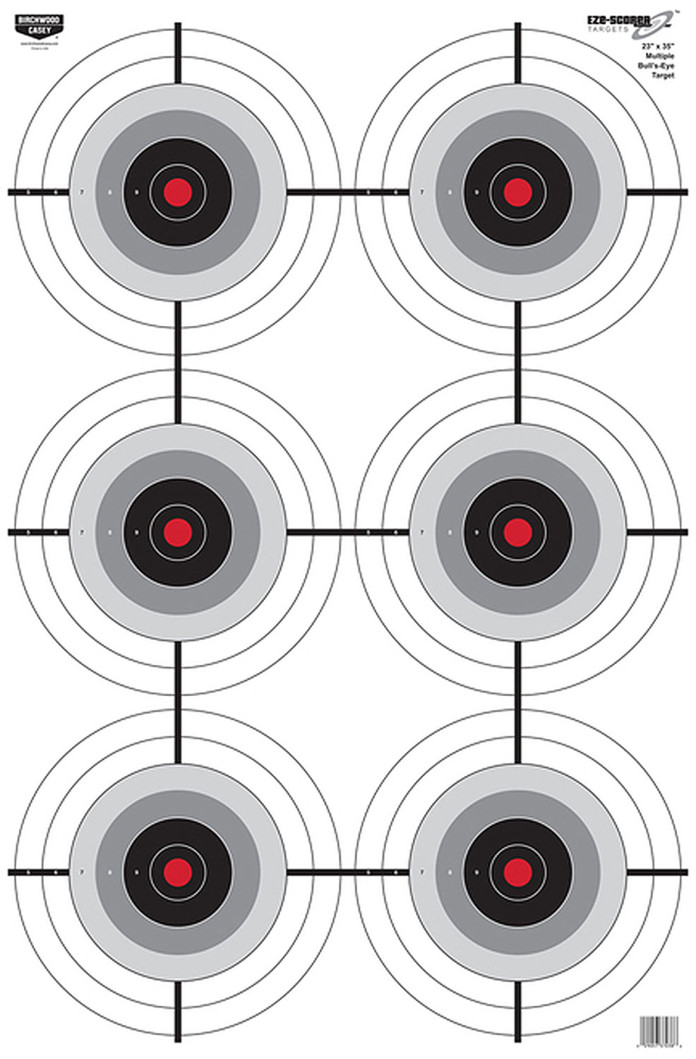 Birchwood Casey 37038 EZE-Scorer 6-Bullseye Paper Target 23in. x 35in ...