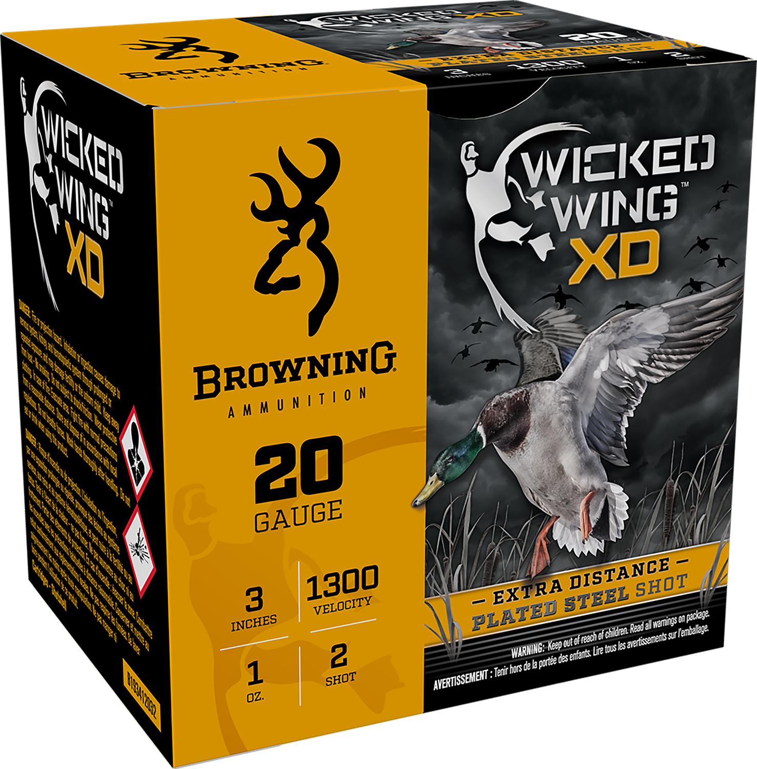 Browning Wicked Wing XD Extra Distance 20 Gauge 3" 1 oz 1300 fps 2 Shot
