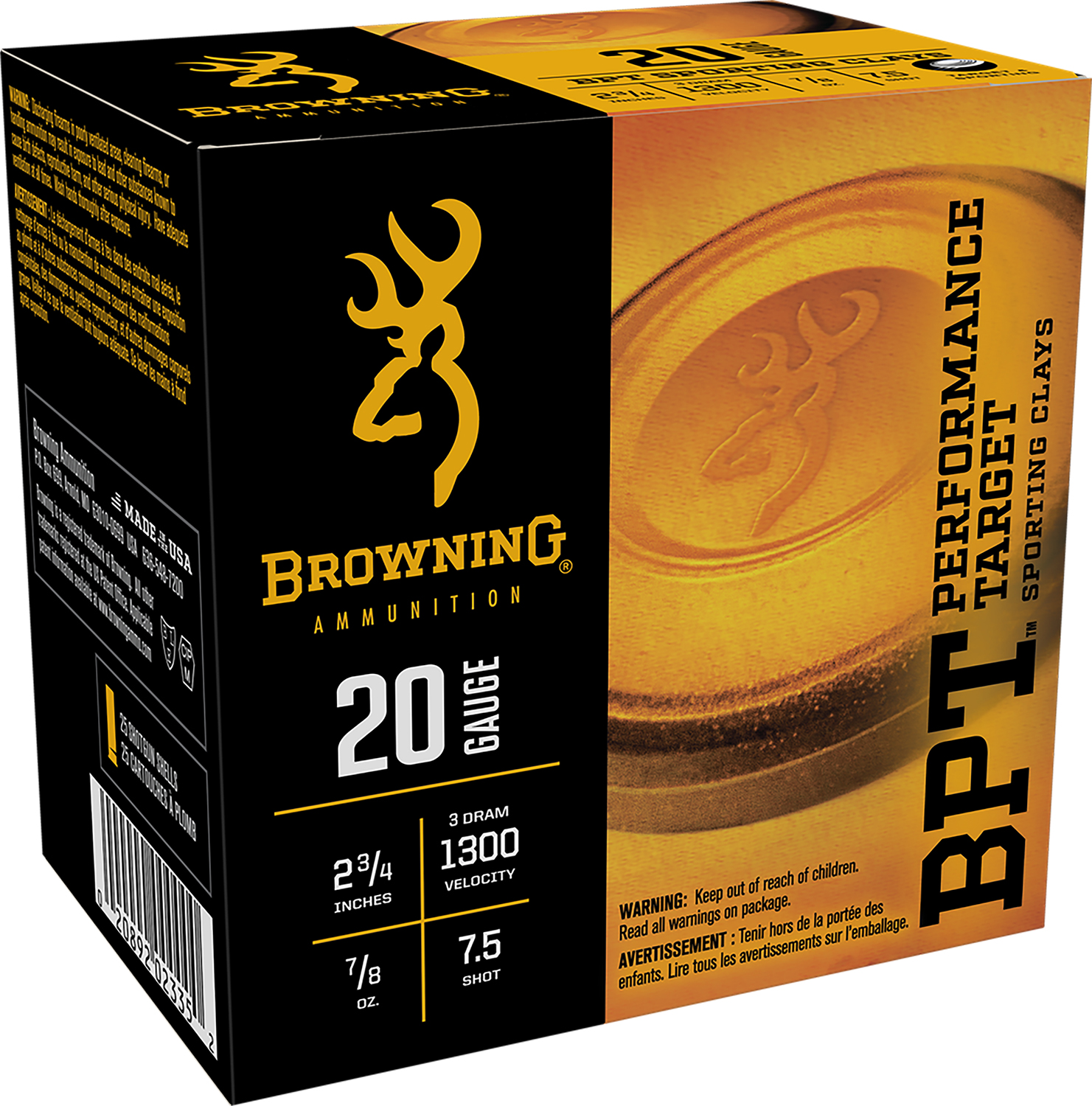 Browning BPT Performance Target 20 Gauge 2.75" 7/8 oz 7.5 Shot