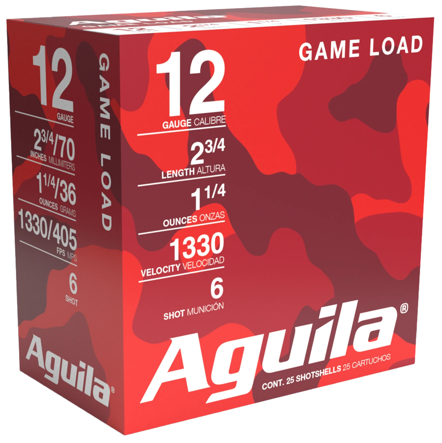 Aguila 1CHB1206 Birdshot High Velocity 12Gauge 2.75 1 1/4oz 6Shot 25 Per Box/10 Case