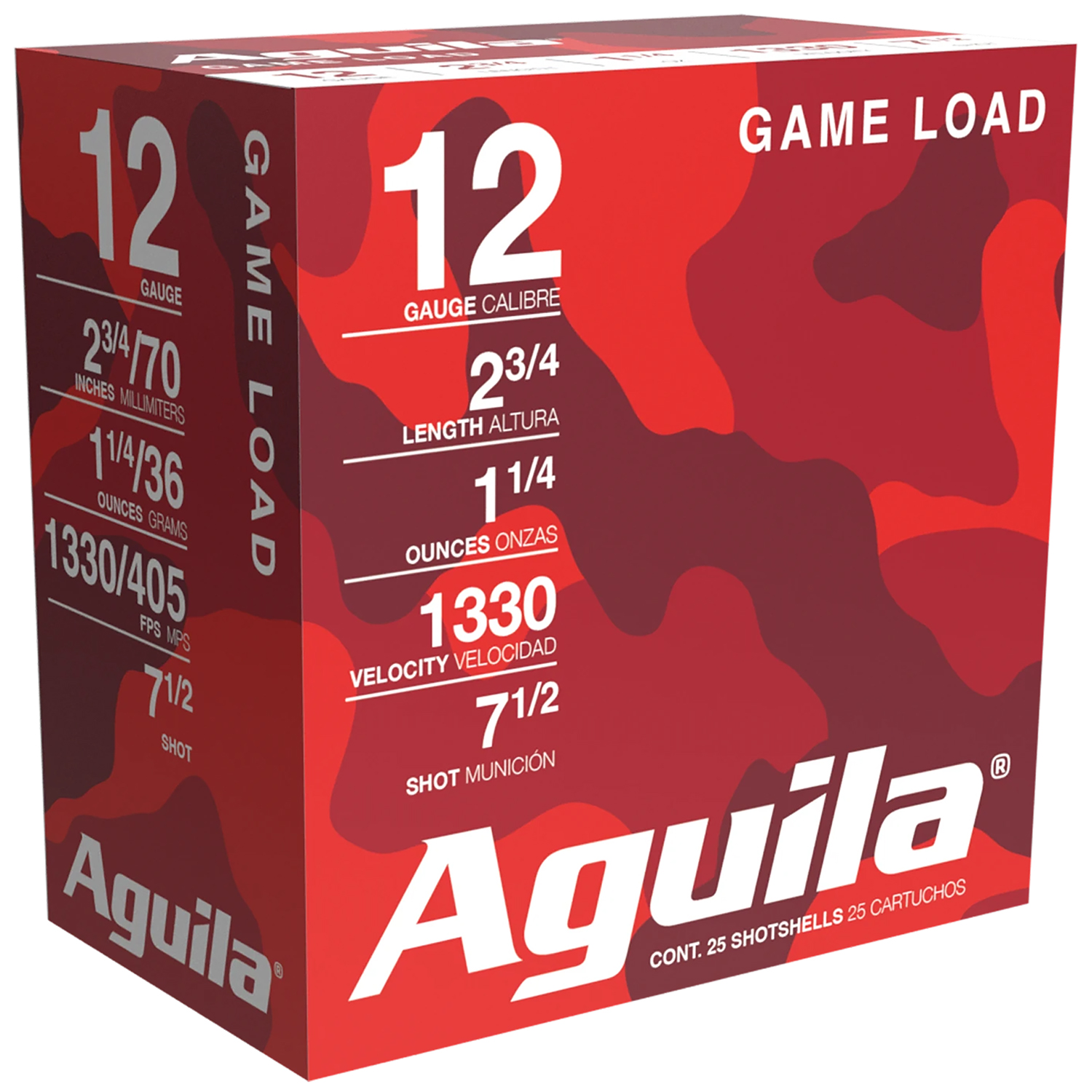 Aguila 1CHB1207 Birdshot High Velocity 12Gauge 2.75 1 1/4oz 7.5Shot 25 Per Box/10 Case