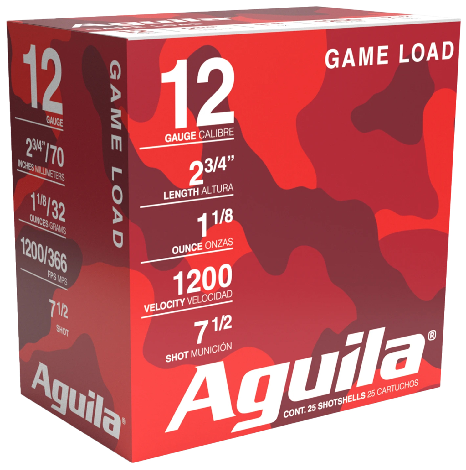 Aguila 1CHB1217 Birdshot Standard Velocity 12Gauge 2.75 1 1/8oz 7.5Shot 25 Per Box/10 Case