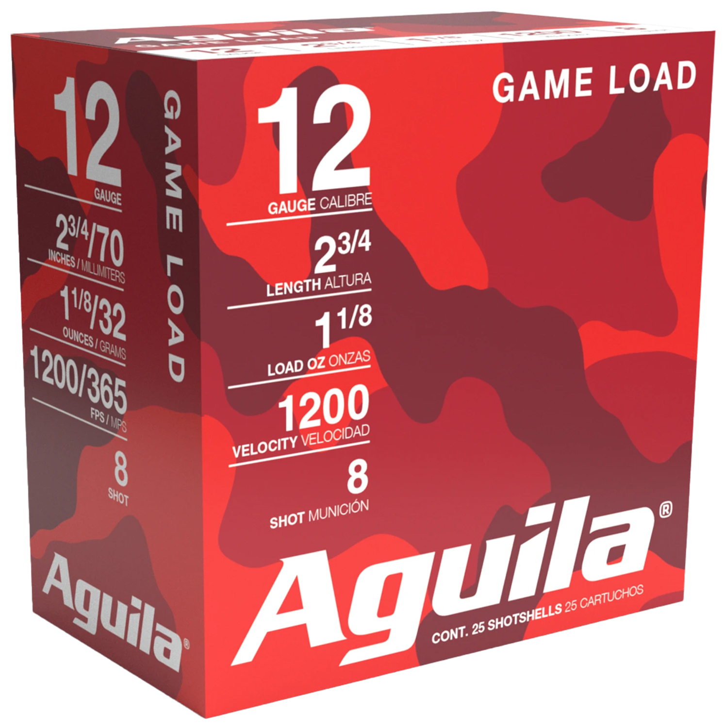 Aguila 1CHB1218 Birdshot Standard Velocity 12Gauge 2.75 1 1/8oz 8Shot 25 Per Box/10 Case