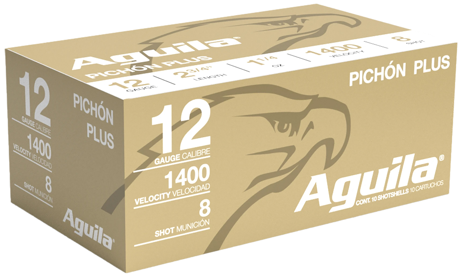 Aguila Pichon Plus Shotshell 12 ga 2-3/4 1-1/4oz 1400 fps #8 10/ct - Aguila Ammunition - 12 Gauge