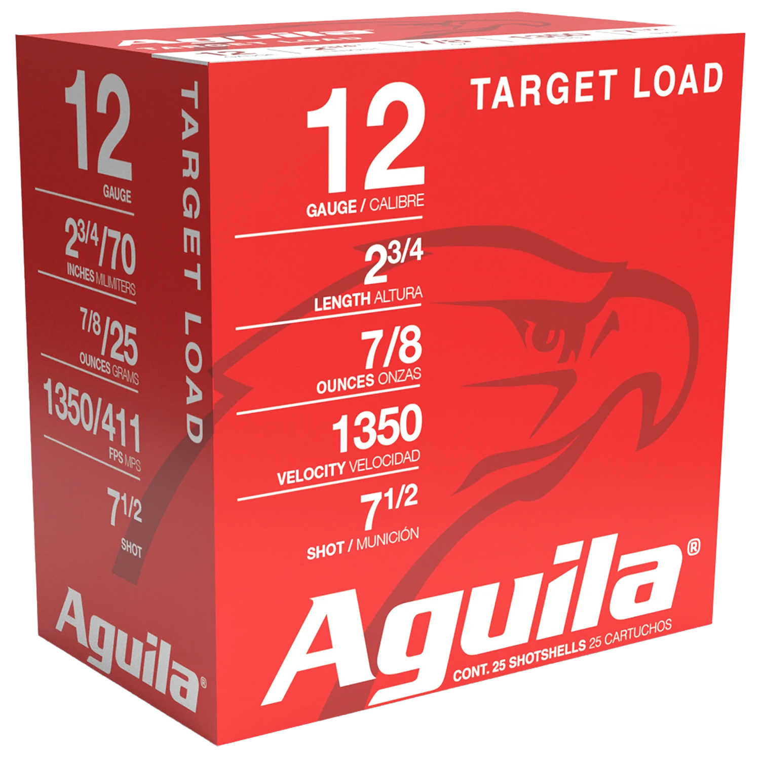 Aguila 1CHB1250 Target Load Competition 12Gauge 2.75 7/8oz 7.5Shot 25 Per Box/10 Case