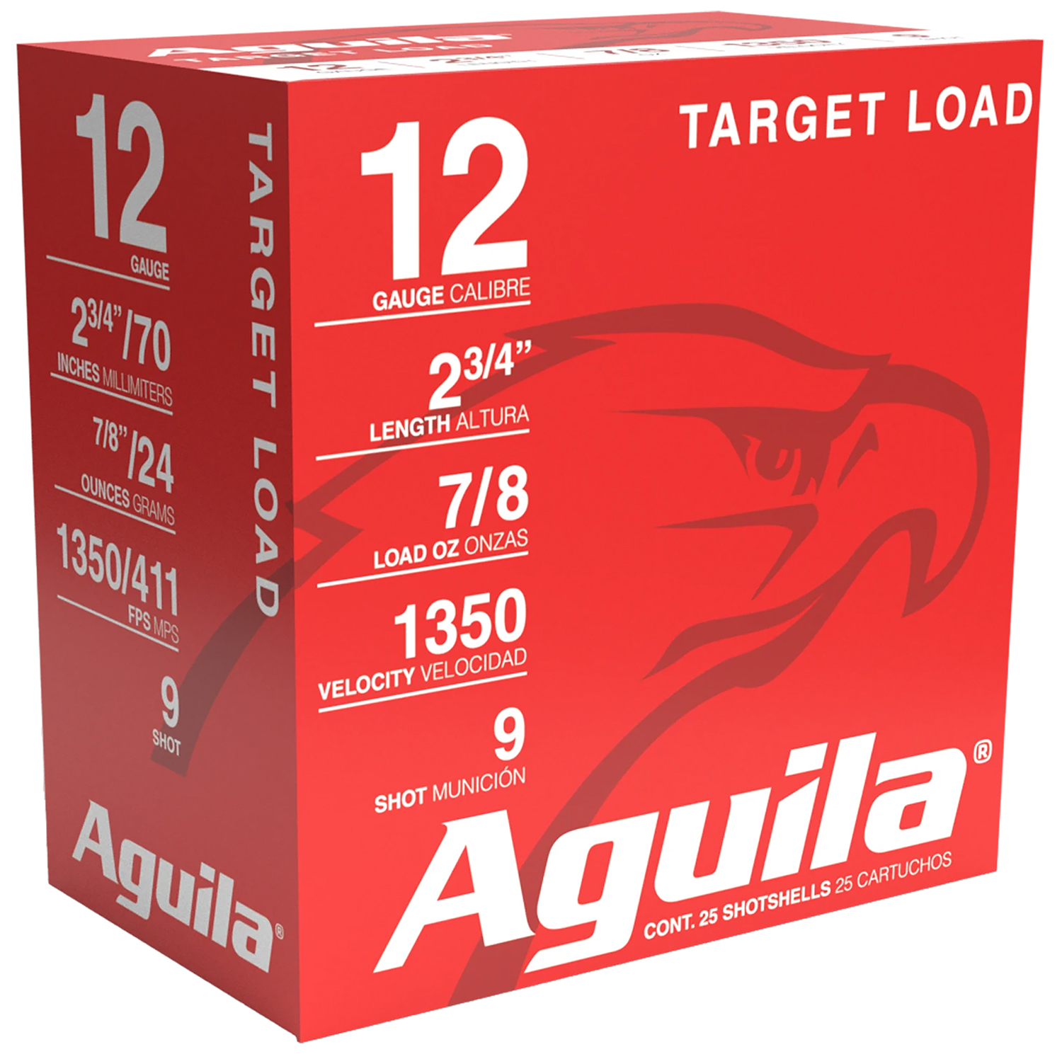 Aguila 1CHB1254 Skeet Load High Velocity 12Gauge 2.75 7/8oz 9Shot 25 Per Box/10 Case