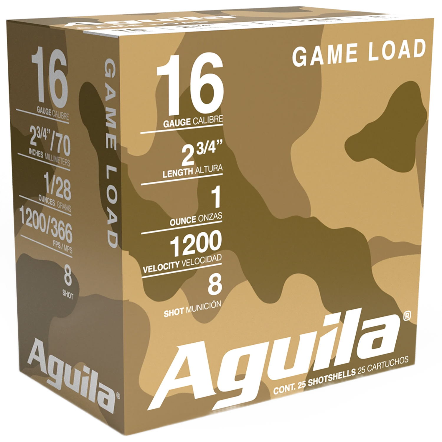Aguila 1CHB1618 Birdshot Standard Velocity 16 Gauge 2.75" 1 oz 8 Shot 25 Per Box/ 10 Cs