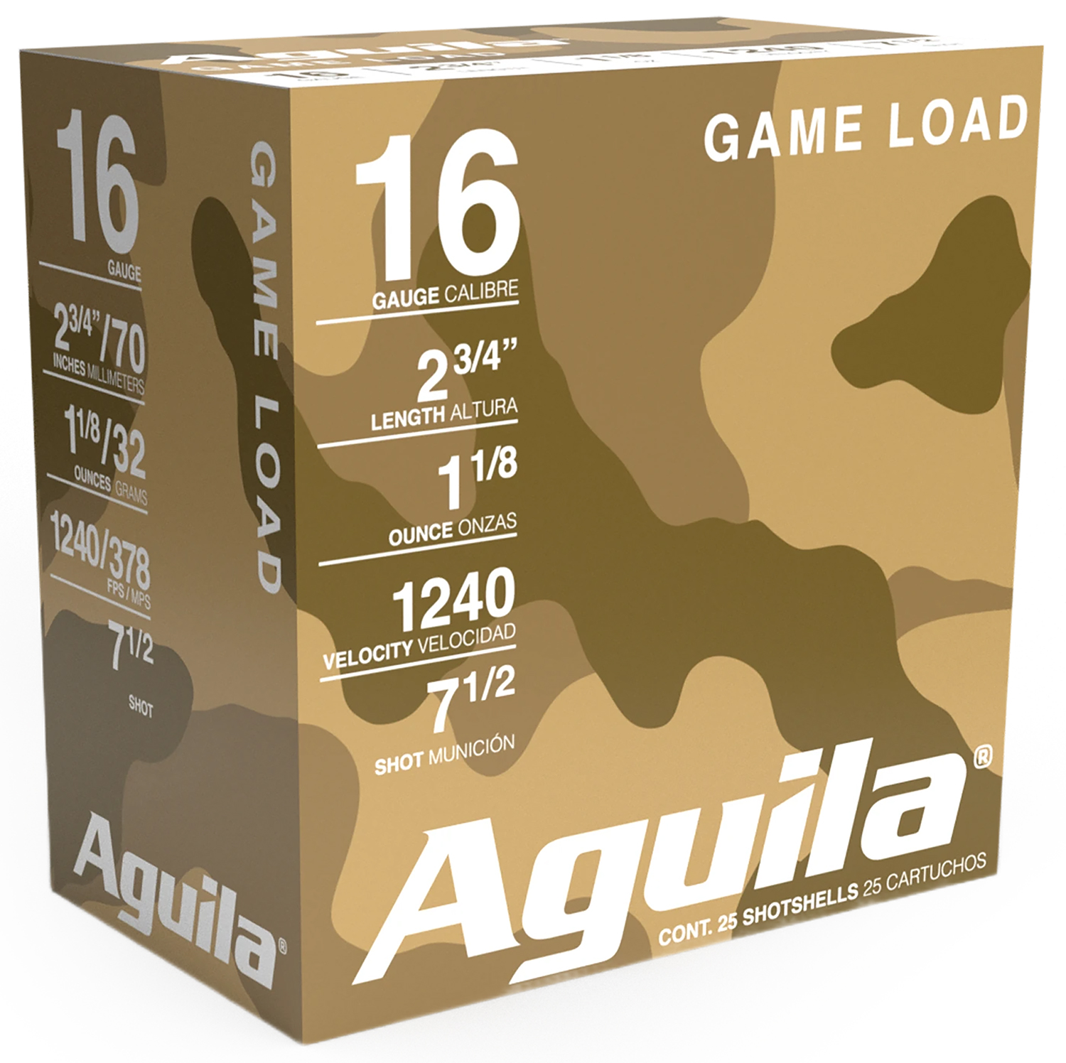 Aguila 1CHB1607 16 Gauge 2.75" 1 1/8oz 7.5 Shot 1240fps 25 Rounds