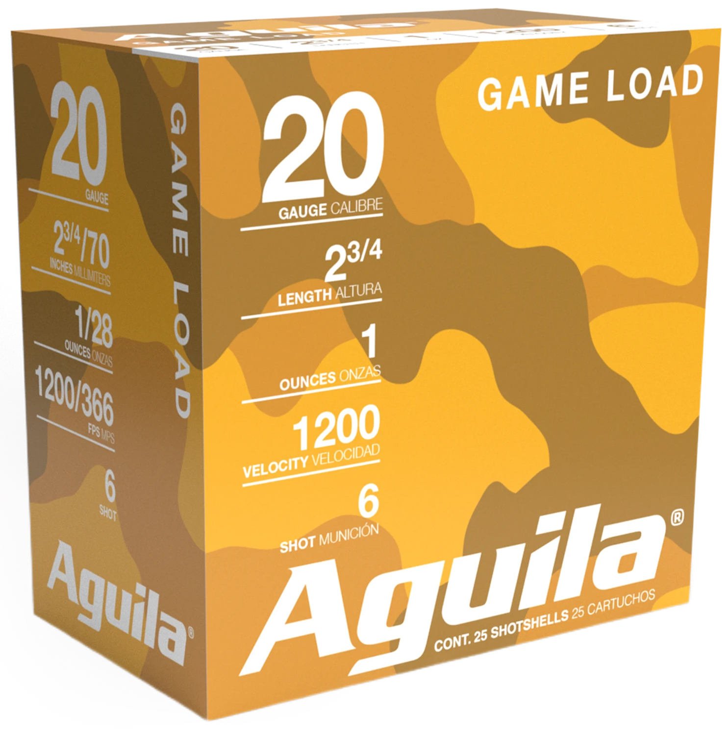 Aguila 1CHB2006 20 Gauge 2.75" 1oz 6 Shot 1220fps 25 Rounds