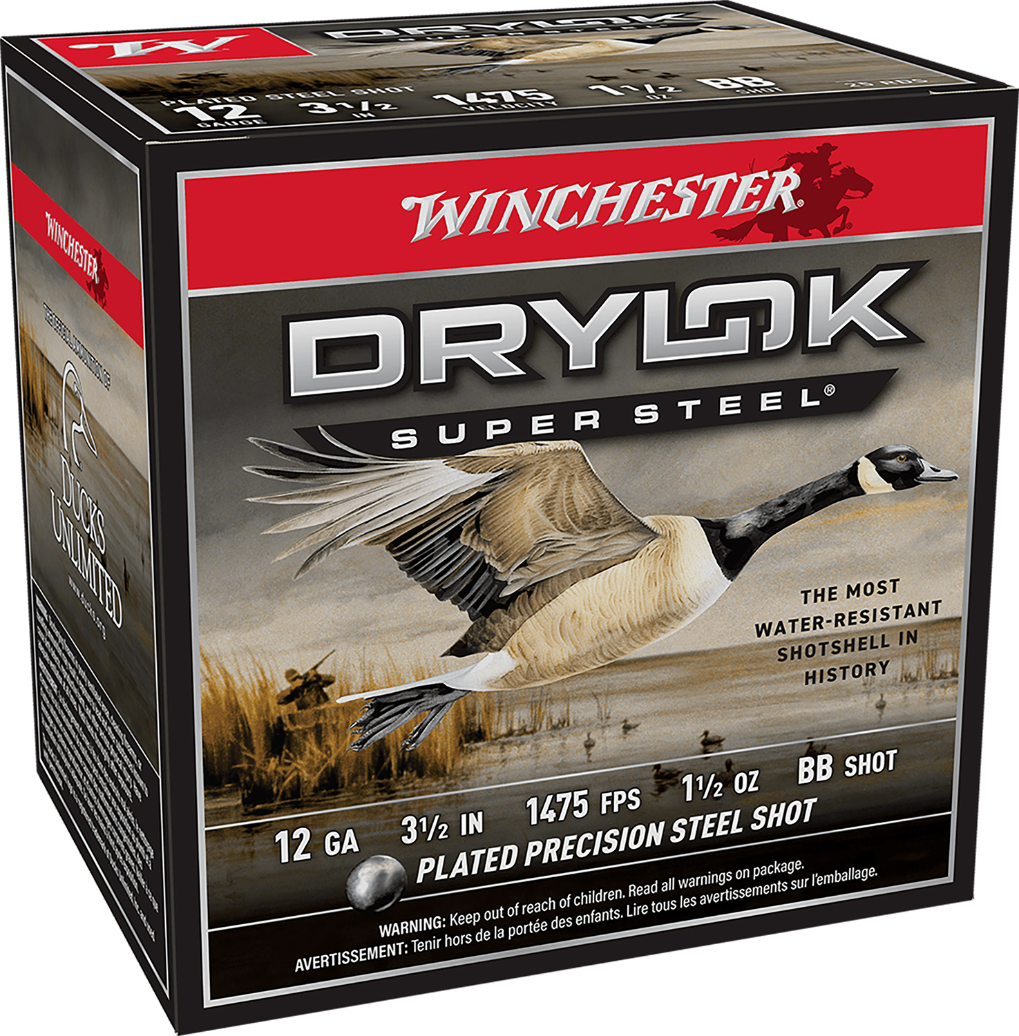 Winchester Ammo SSH12LHBB DryLock Super High Velocity 12 Gauge 3.50" 1 1/2 oz 1475 fps BB Shot 25 Bx/10 Cs
