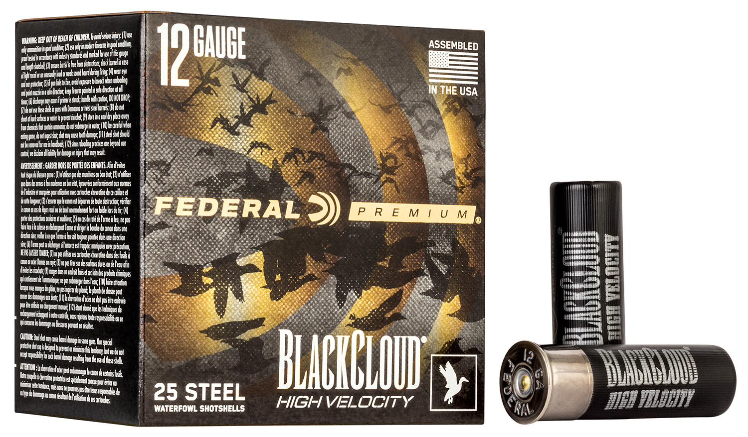 Federal PWBXH1433 Black Cloud FS High Velocity 12Gauge 3" 1 1/8oz 3Shot 25 Per Box/10 Case