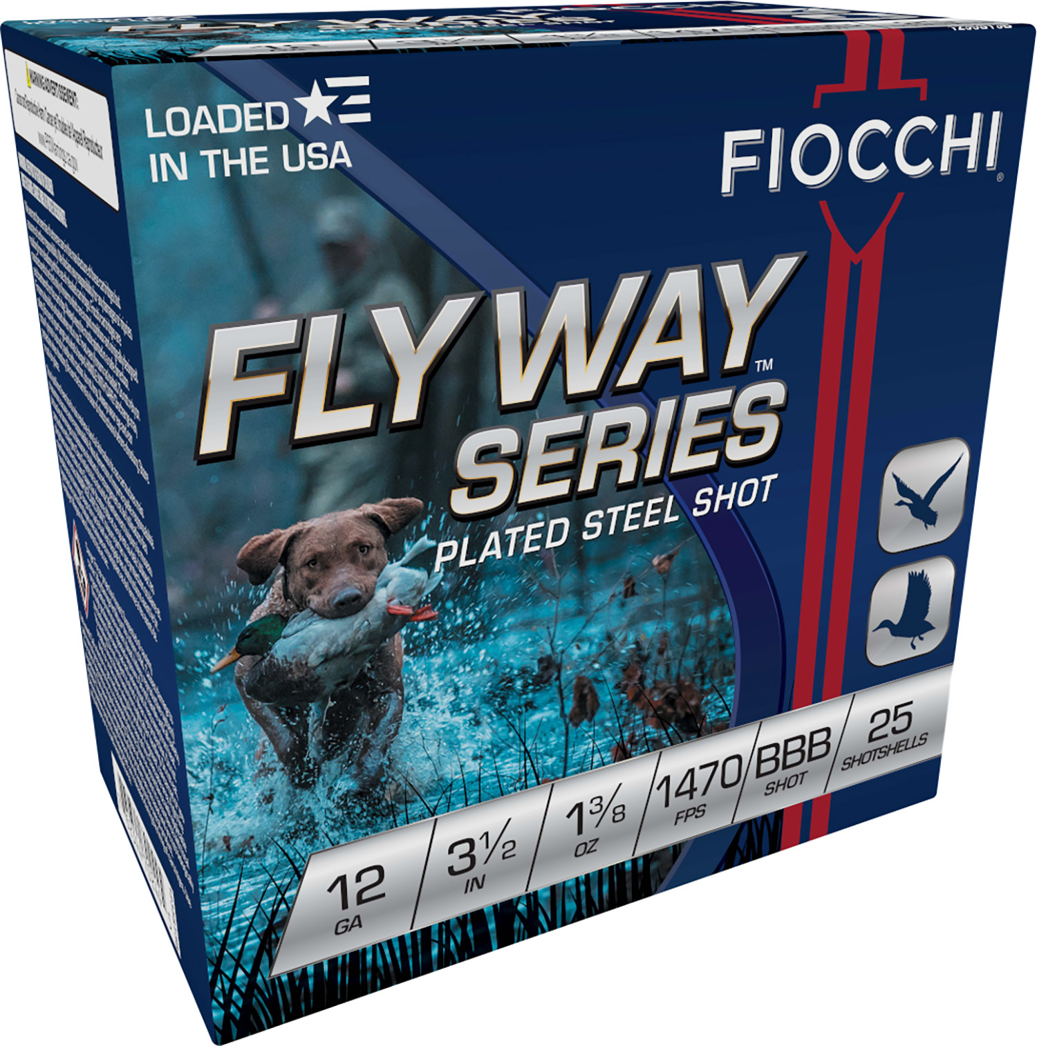 Fiocchi Flyway 12Ga 3.5in #BBB Plated Steel 25rd/Box Shotshell (1235ST3B) - Fiocchi - 12 Gauge