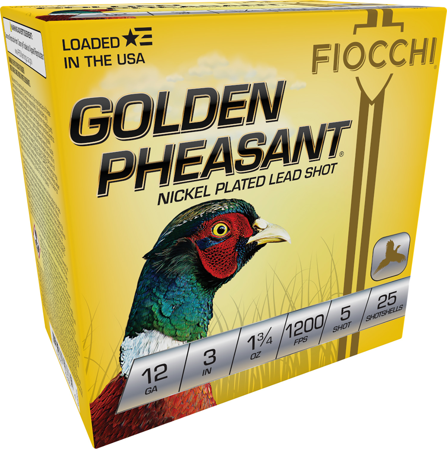 Fiocchi 123GP5 Golden Pheasant Extrema 12Gauge 3 1 3/4oz 5Shot 25 Per Box/10 Case
