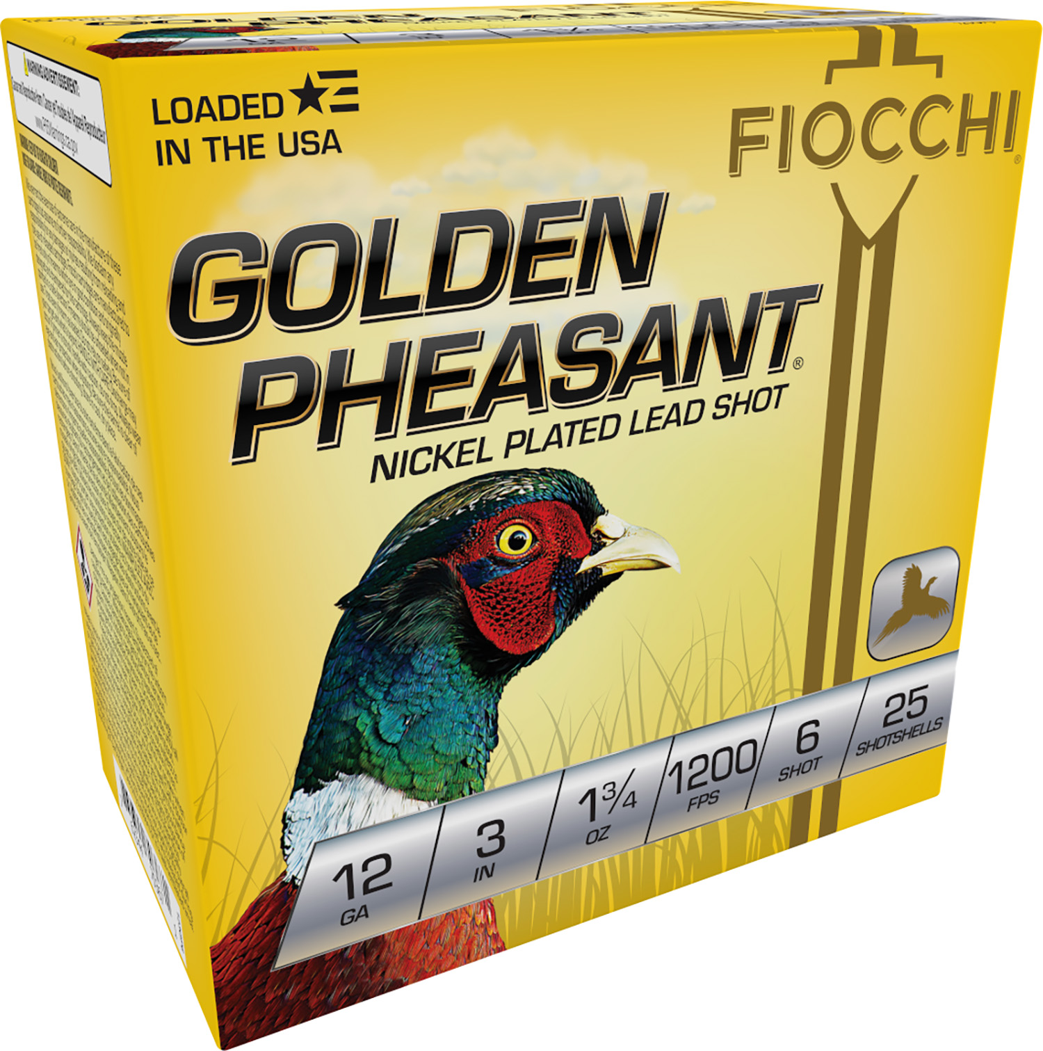 Fiocchi 123GP6 Golden Pheasant  12Gauge 3 1 3/4oz 6Shot 25 Per Box/10 Case