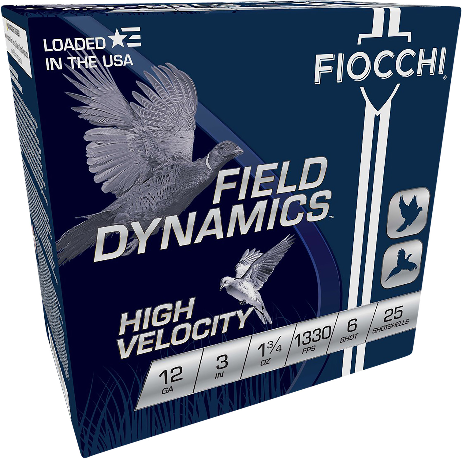 Fiocchi 123HV6 Field Dynamics High Velocity 12Gauge 3 1 3/4oz 6Shot 25 Per Box/10 Case
