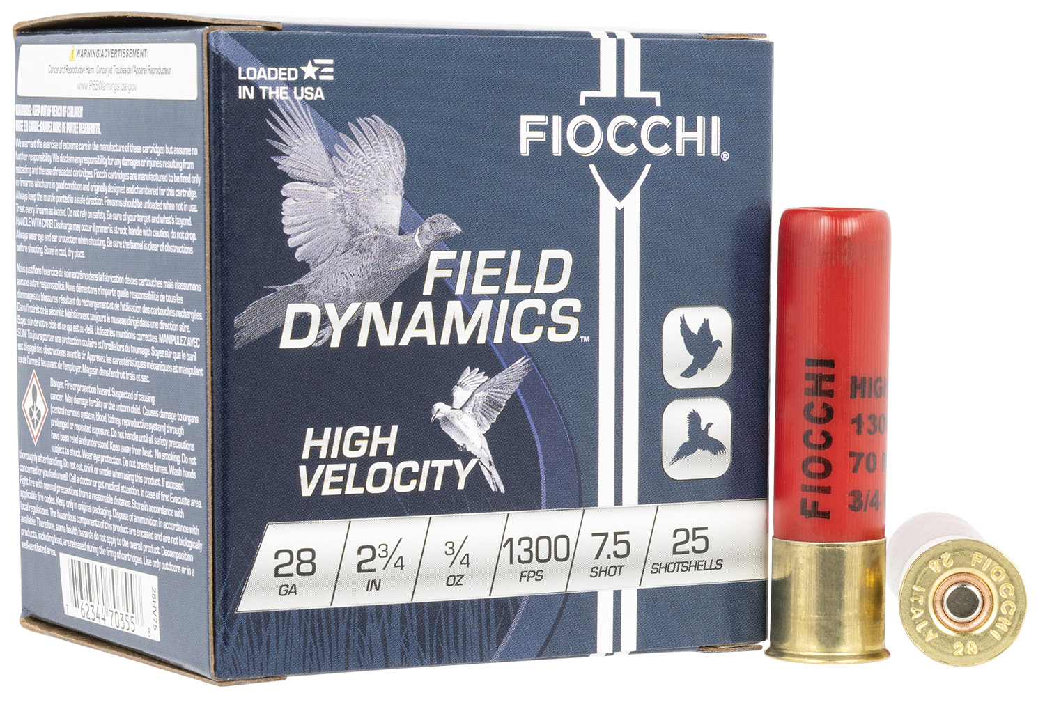 Fiocchi High Velocity Hunting Loads 28 ga. 2.75 in. 3-4 oz. 7.5 Shot 25 rd. - Fiocchi - 28 Gauge