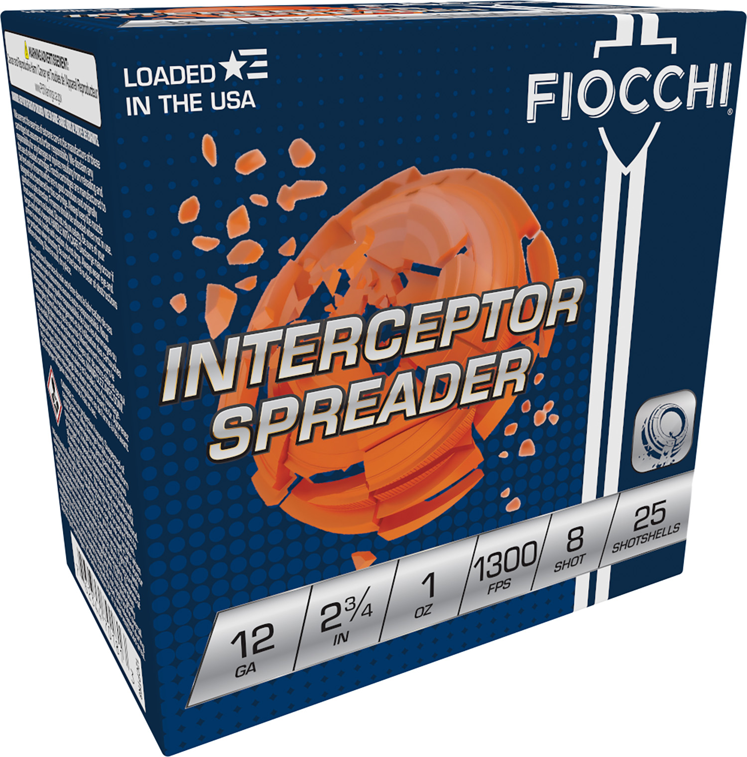Fiocchi 12CPTR8 Exacta Target Interceptor Spreader 12Gauge 2.75" 1oz 8Shot 25 Per Box/10 Case
