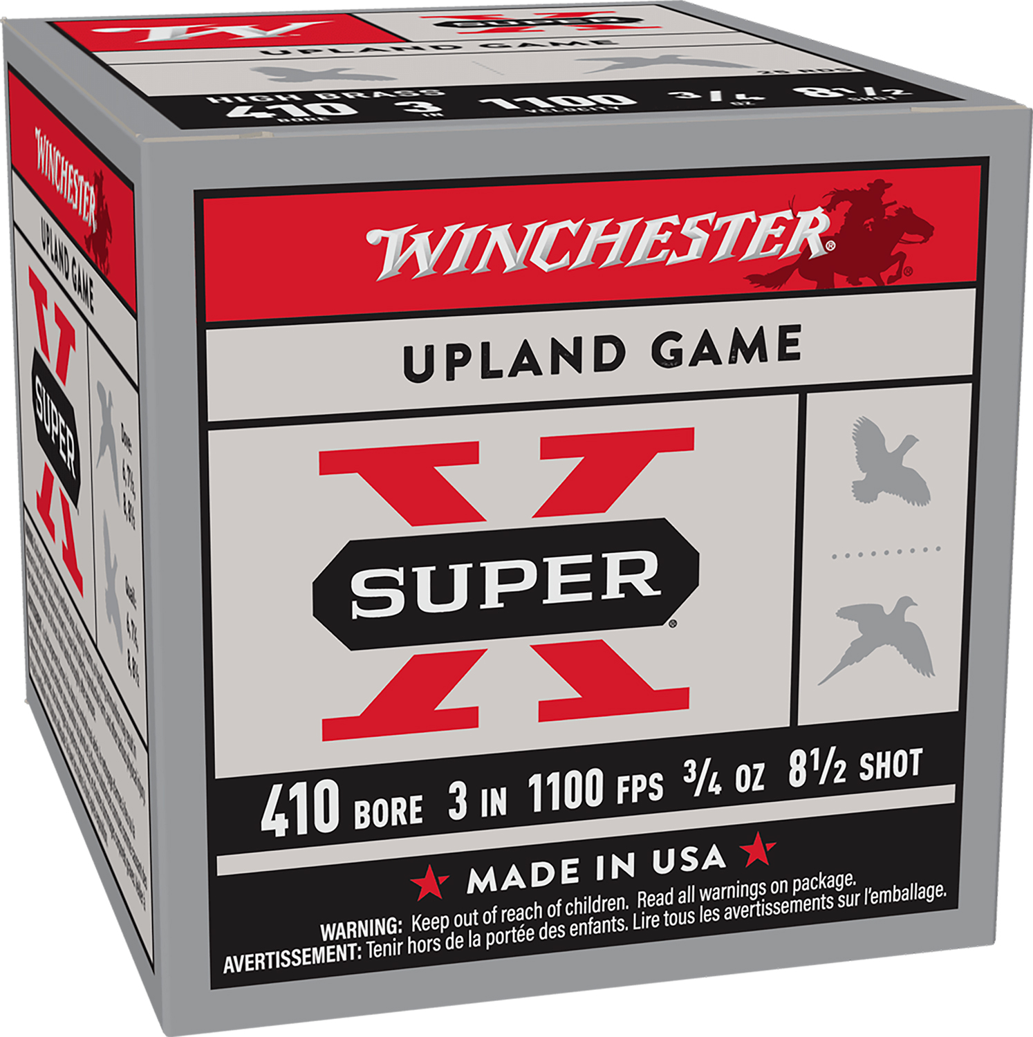 Winchester Ammo X413H85 Super X Heavy Game Load High Brass 410Gauge 3" 3/4oz 8.5Shot 25 Per Box/10 Case
