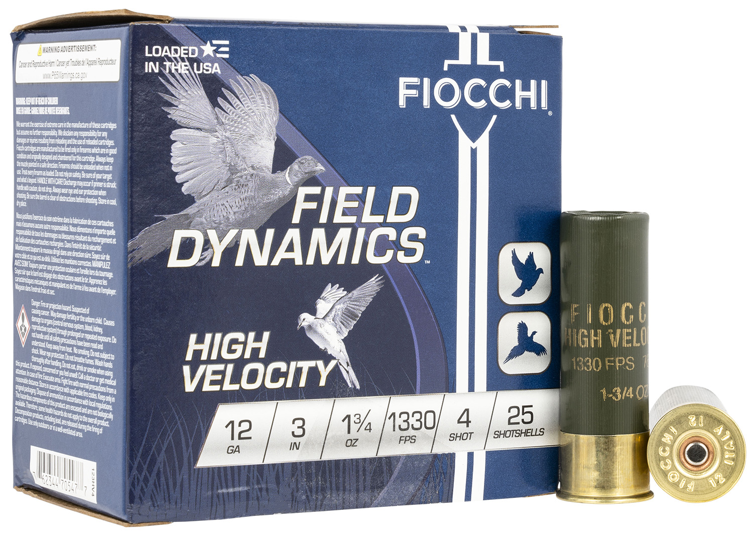 Fiocchi 123HV4 Field Dynamics High Velocity 12Gauge 3 1 3/4oz 4Shot 25 Per Box/10 Case