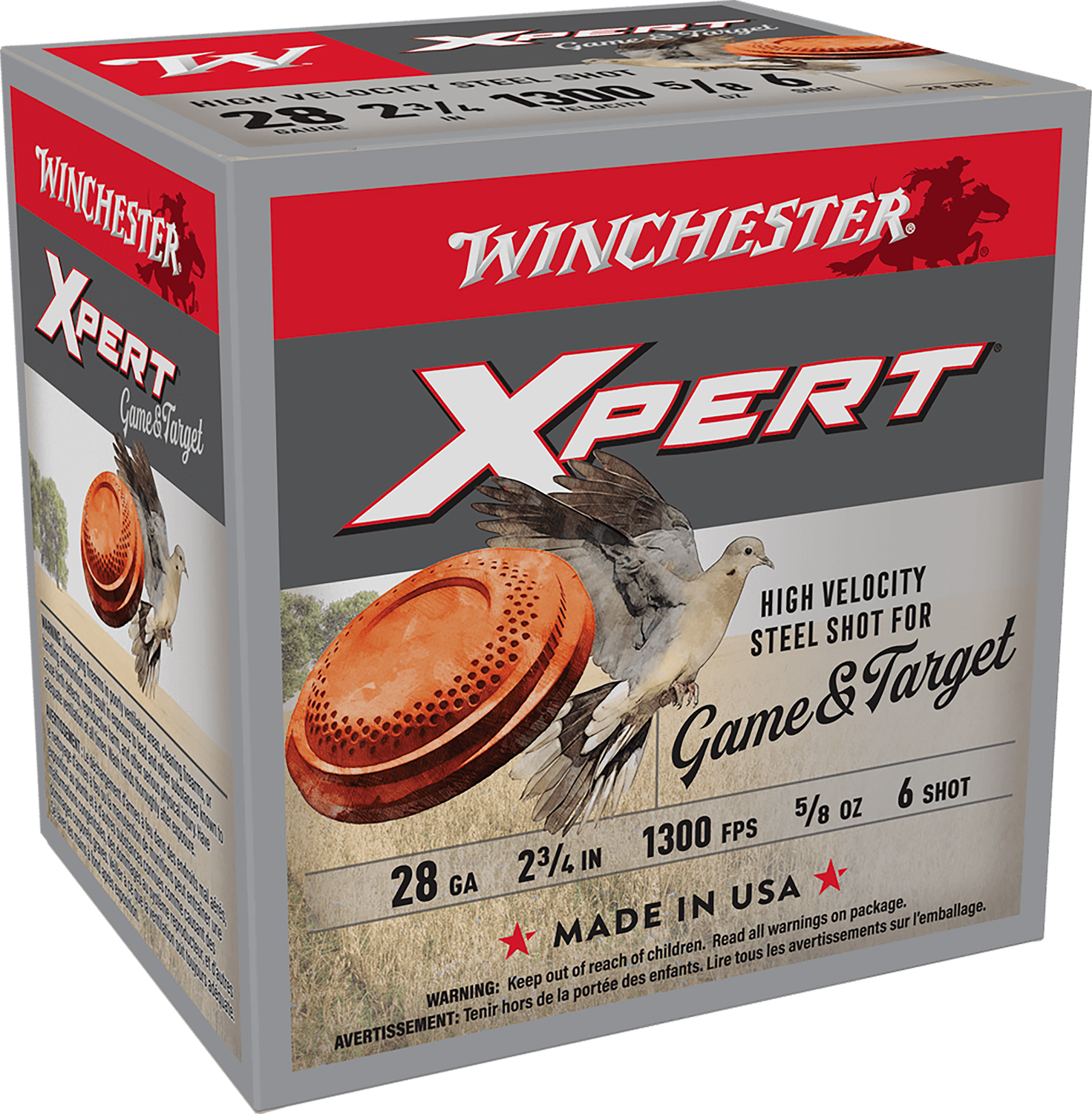 Winchester WE28GT6 28 Gauge 2.75 in 5/8 oz #6 Steel Shot 25 Rounds - Winchester - 28 Gauge