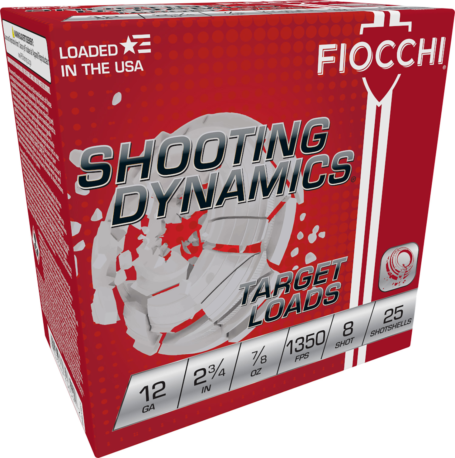 Fiocchi 12SD78H8 Shooting Dynamics Target 12Gauge 2.75 7/8oz 8Shot 25 Per Box/10 Case