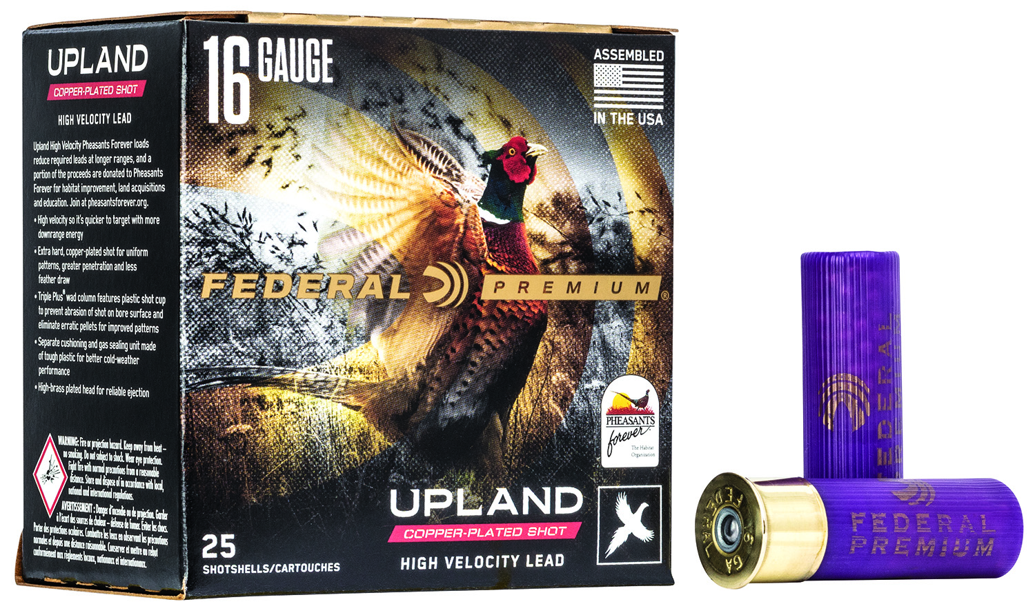 Federal Premium Upland Pheasants Forever 16ga PF1634 2-3/4in 1-1/8oz #4 – Classic 16 Gauge Pheasant Load, 25 Rounds