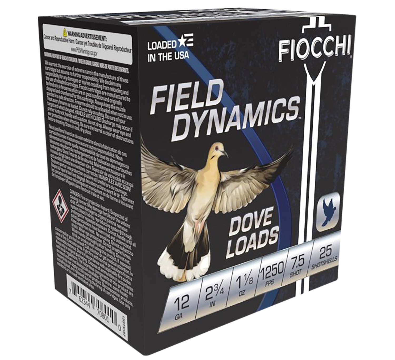 Fiocchi 12GTX187 Field Dynamics Dove & Quail 12Gauge 2.75 1 1/8oz 7.5Shot 25 Per Box/10 Case