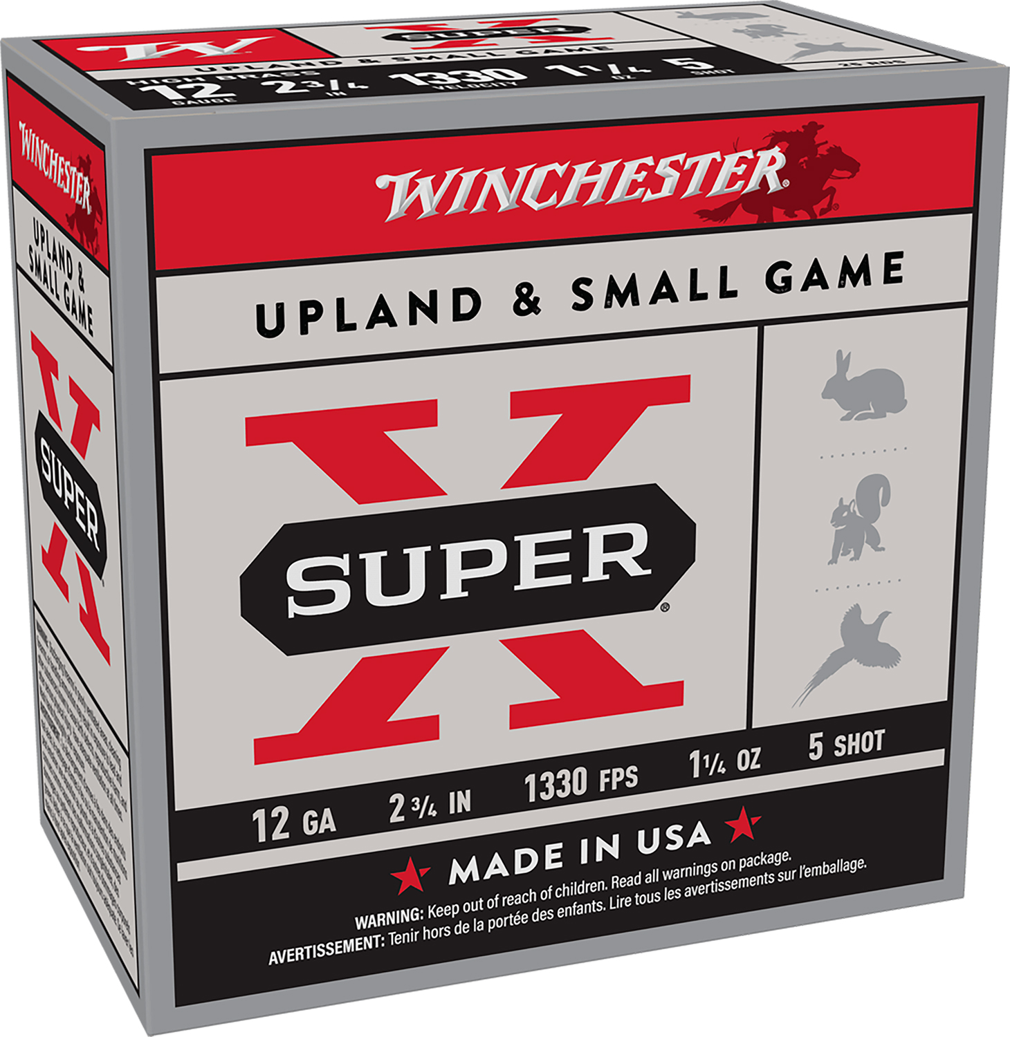 Winchester Ammo X125 Super X Game Load High Brass 12Gauge 2.75" 1 1/4oz 5Shot 25 Per Box/10 Case