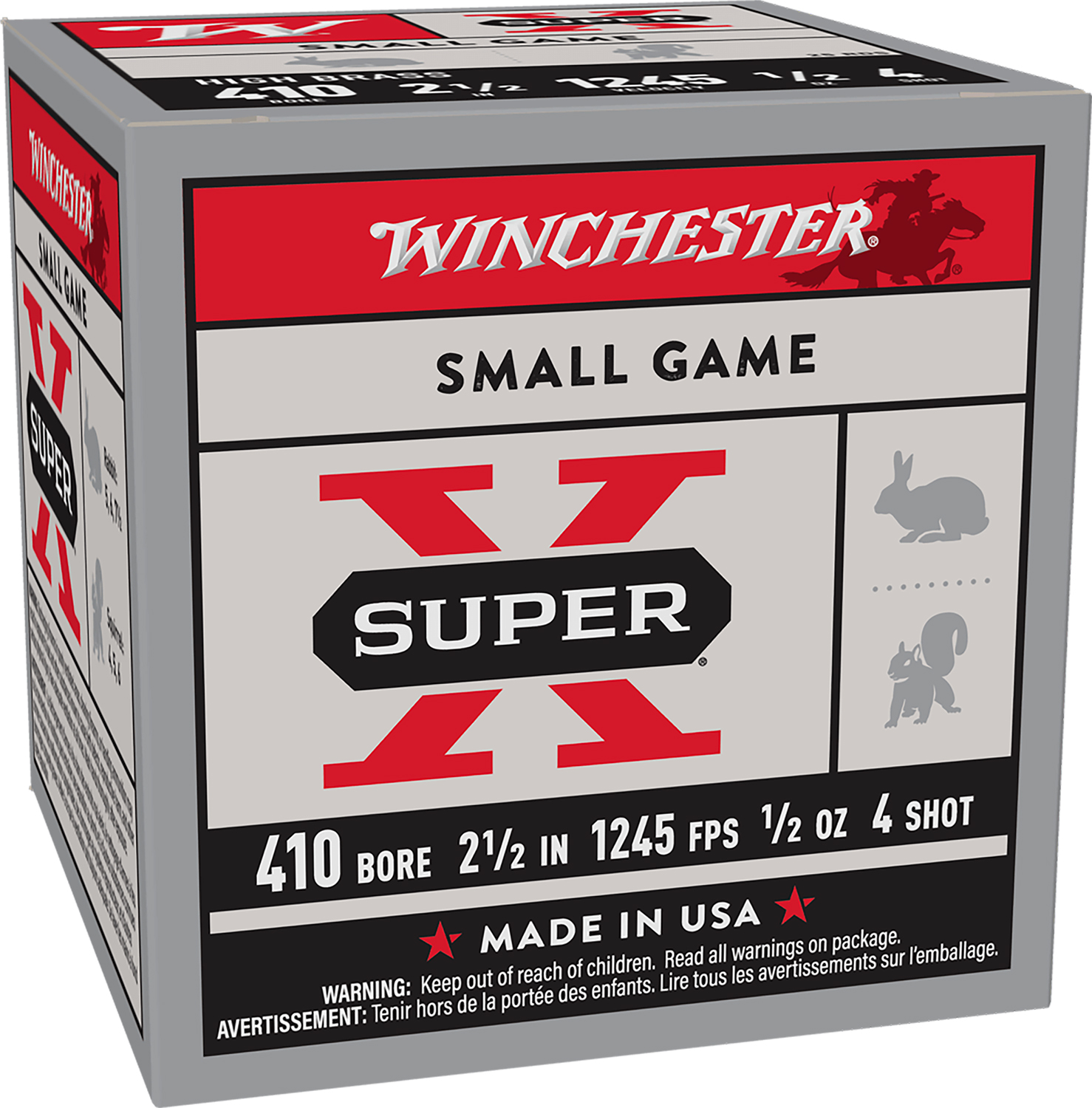 Winchester Ammo X414 Super X Heavy Game Load High Brass 410Gauge 2.50" 1/2oz 4Shot 25 Per Box/10 Case