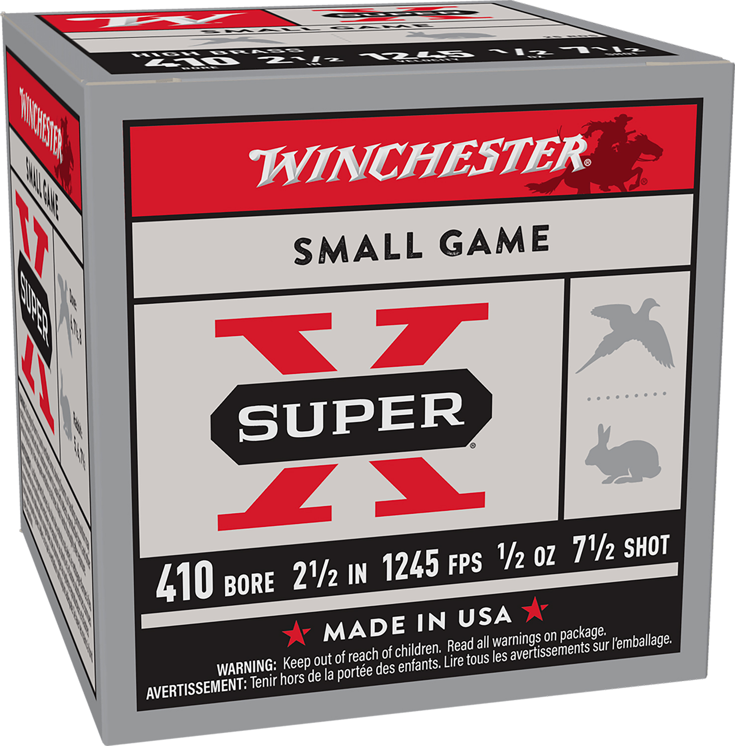 Winchester Ammo X417 Super X Heavy Game Load High Brass 410Gauge 2.50" 1/2oz 7.5Shot 25 Per Box/10 Case