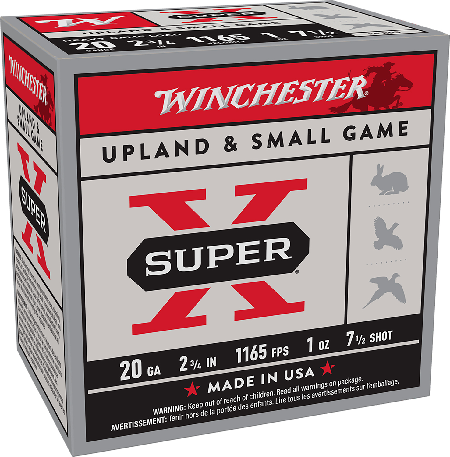Winchester Ammo XU20H7 Super X Heavy Game Load 20Gauge 2.75 1oz 7.5Shot 25 Per Box/10 Case