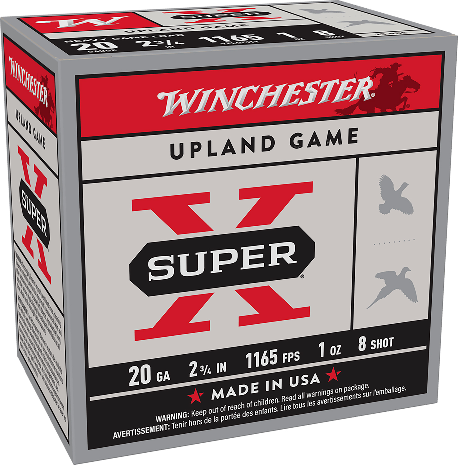 Winchester Ammo XU20H8 Super X Heavy Game Load 20Gauge 2.75 1oz 8Shot 25 Per Box/10 Case