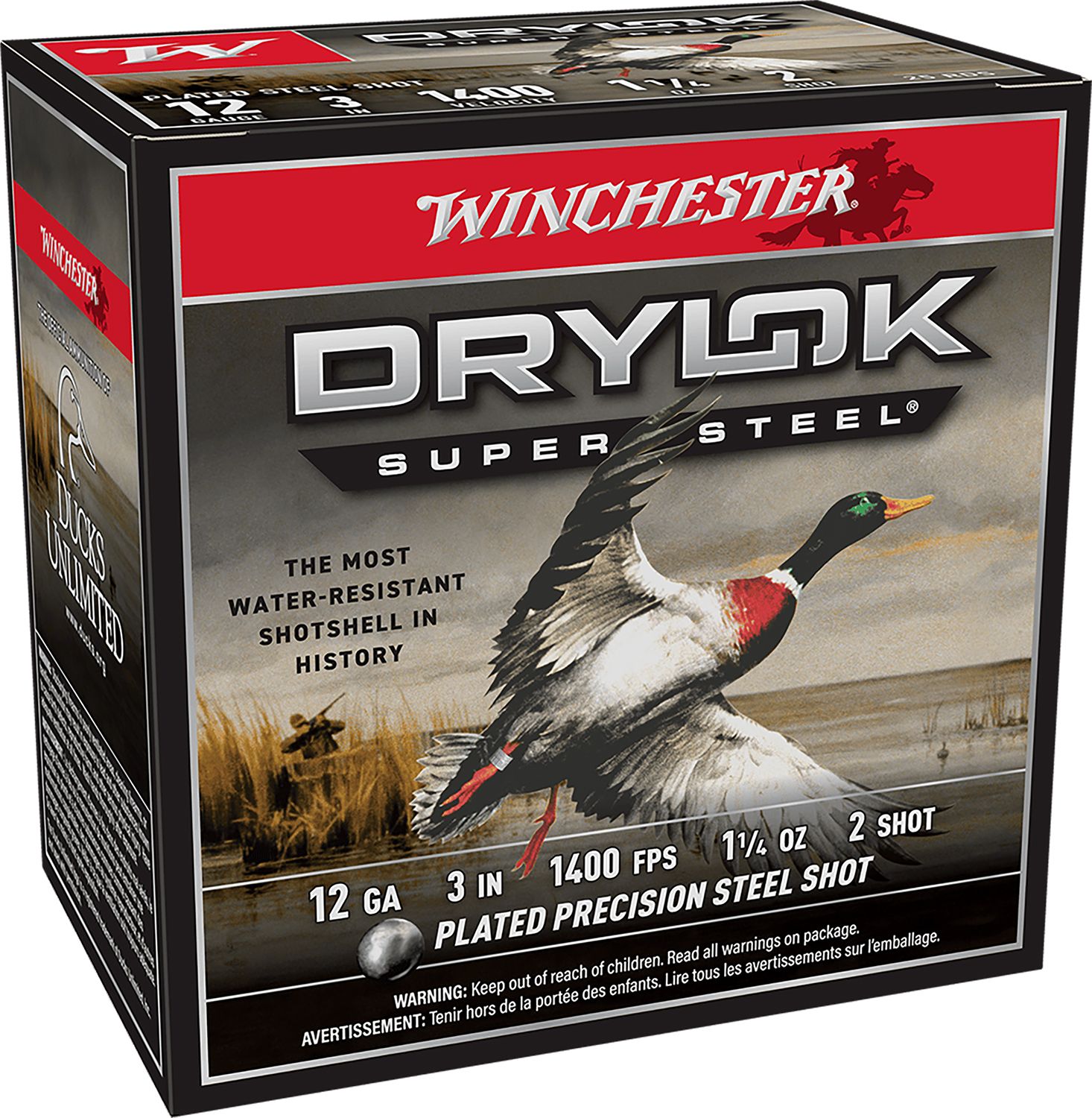 Winchester Ammo XSV1232 Drylok Super Steel Magnum 12Gauge 3 1 1/4oz 2Shot 25 Per Box/10 Case