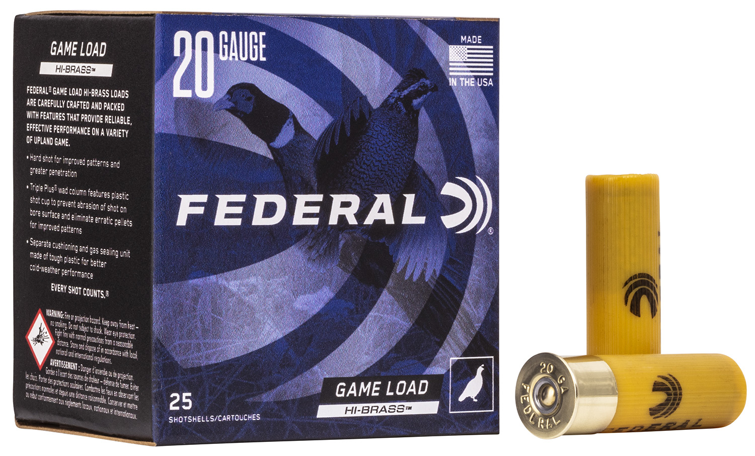 Federal Game-Shok 20ga Hi-Brass 5 Shot – Superb 20 Gauge Hi-Brass Upland Loads, 25 Shells 3 Federal Game-Shok 20ga Hi-Brass 5 Shot – Superb 20 Gauge Hi-Brass Upland Loads, 25 Shells - Image 3