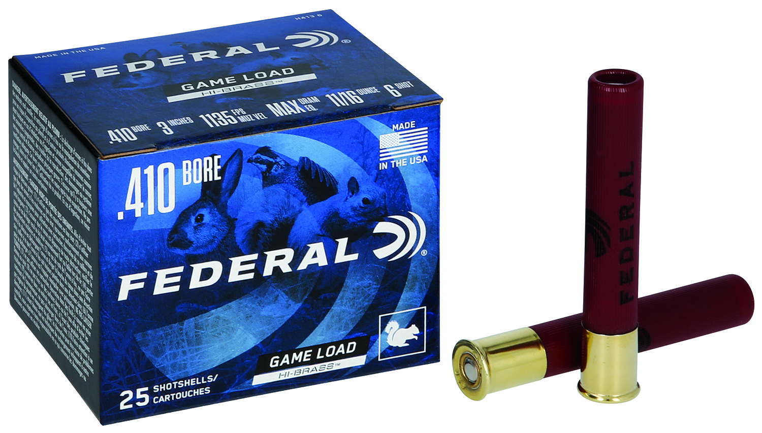 Federal Game-Shok High Brass .410 Bore 3" 11/16oz #6 Lead Shotshells