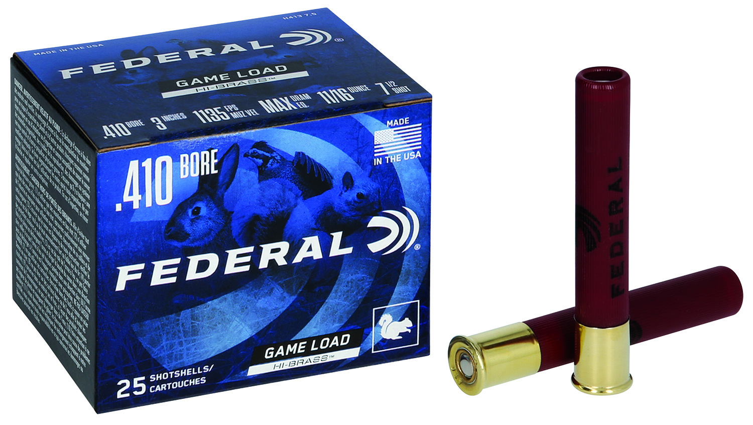 Federal Game-Shok H41375 Hi-Brass 410 Gauge 3" 7.5 Shot Upland Shotshells