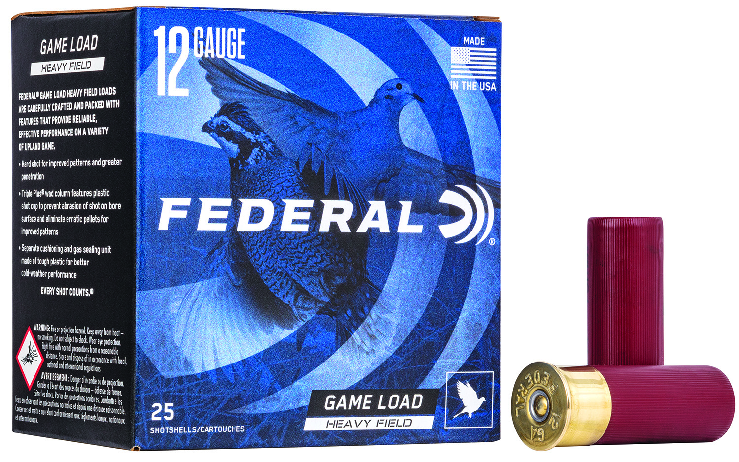 Federal Game-Shok Heavy Field Load 12 Gauge 2-3/4" #7.5 Shotshell (1-1/8 oz, 25 Rounds)