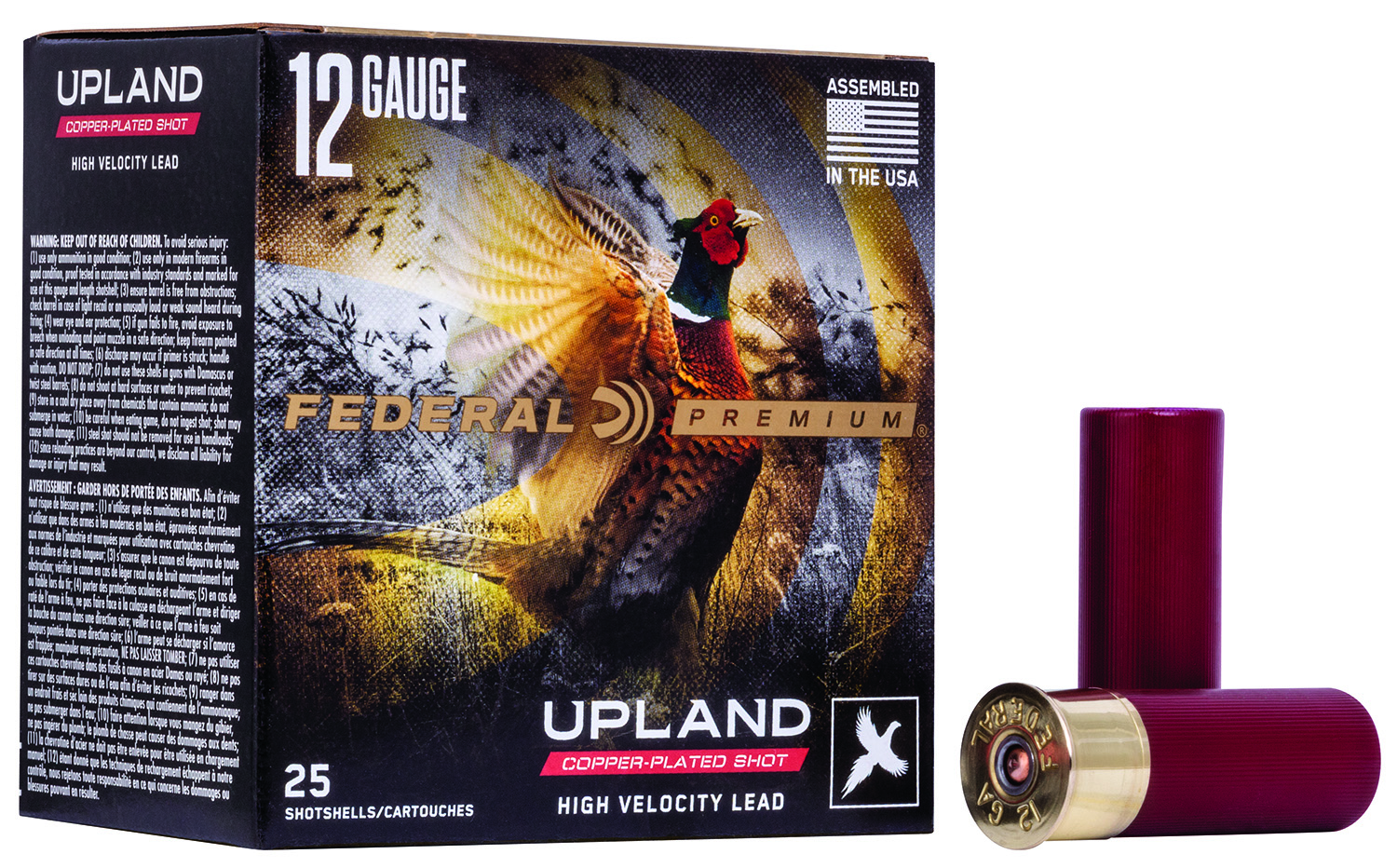 Federal Premium Upland HV 12ga P1385 2-3/4in 1-3/8oz #5 – Powerful Pheasant and Grouse Load, 25 Rounds