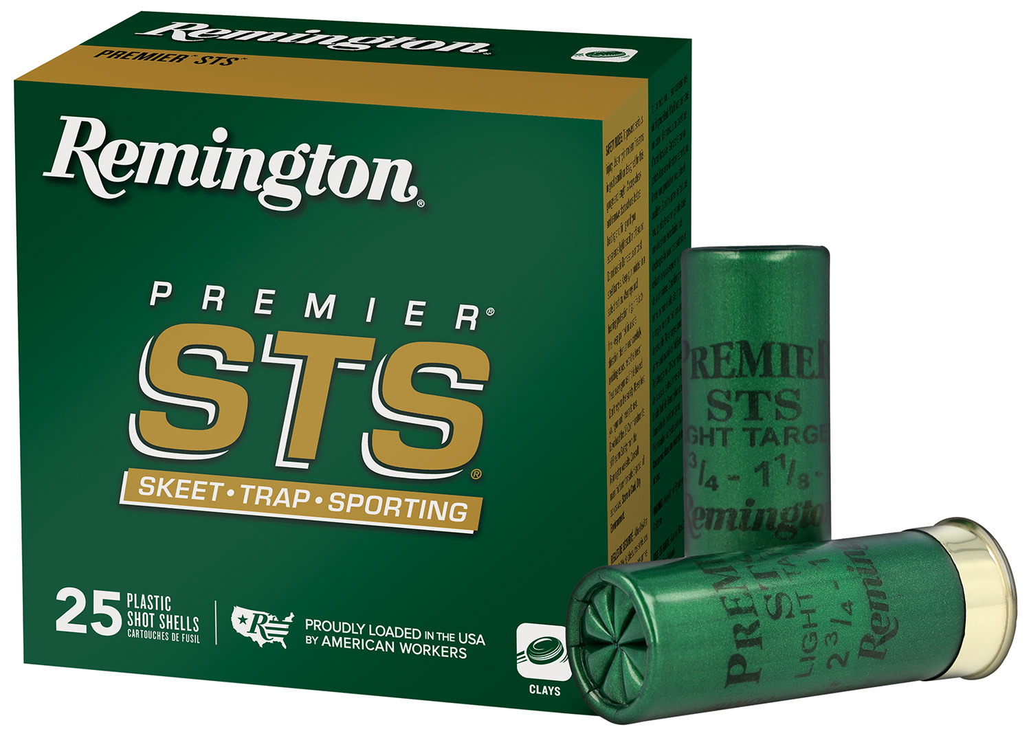 Remington Premier STS Target Load 12 Gauge, 1 1/8 oz, 2.75", 1200 ft/s, #8 Shot, 25 Rounds, R20252