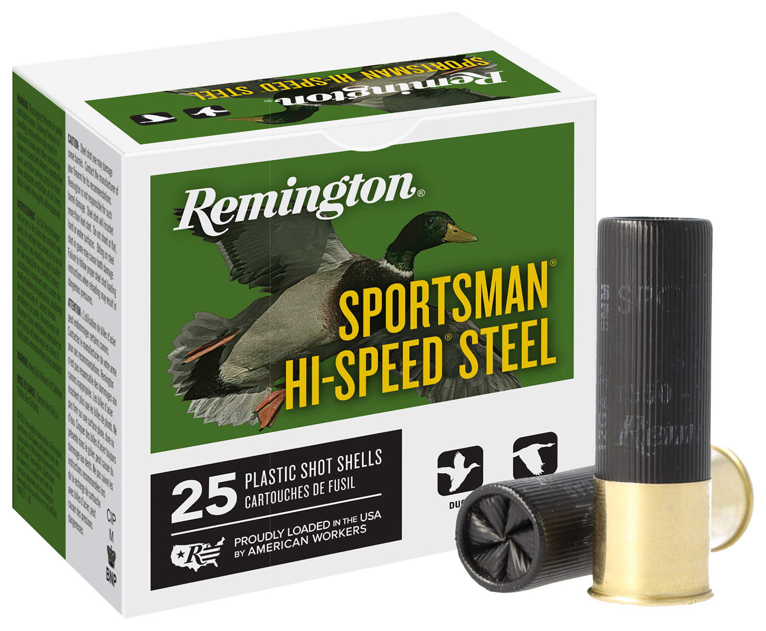 Remington Sportsman Hi-Speed Steel 12ga 2.75in 2 Shot 25rd Ammo (20934) - Remington Arms Company, LLC - HIGH SPEED