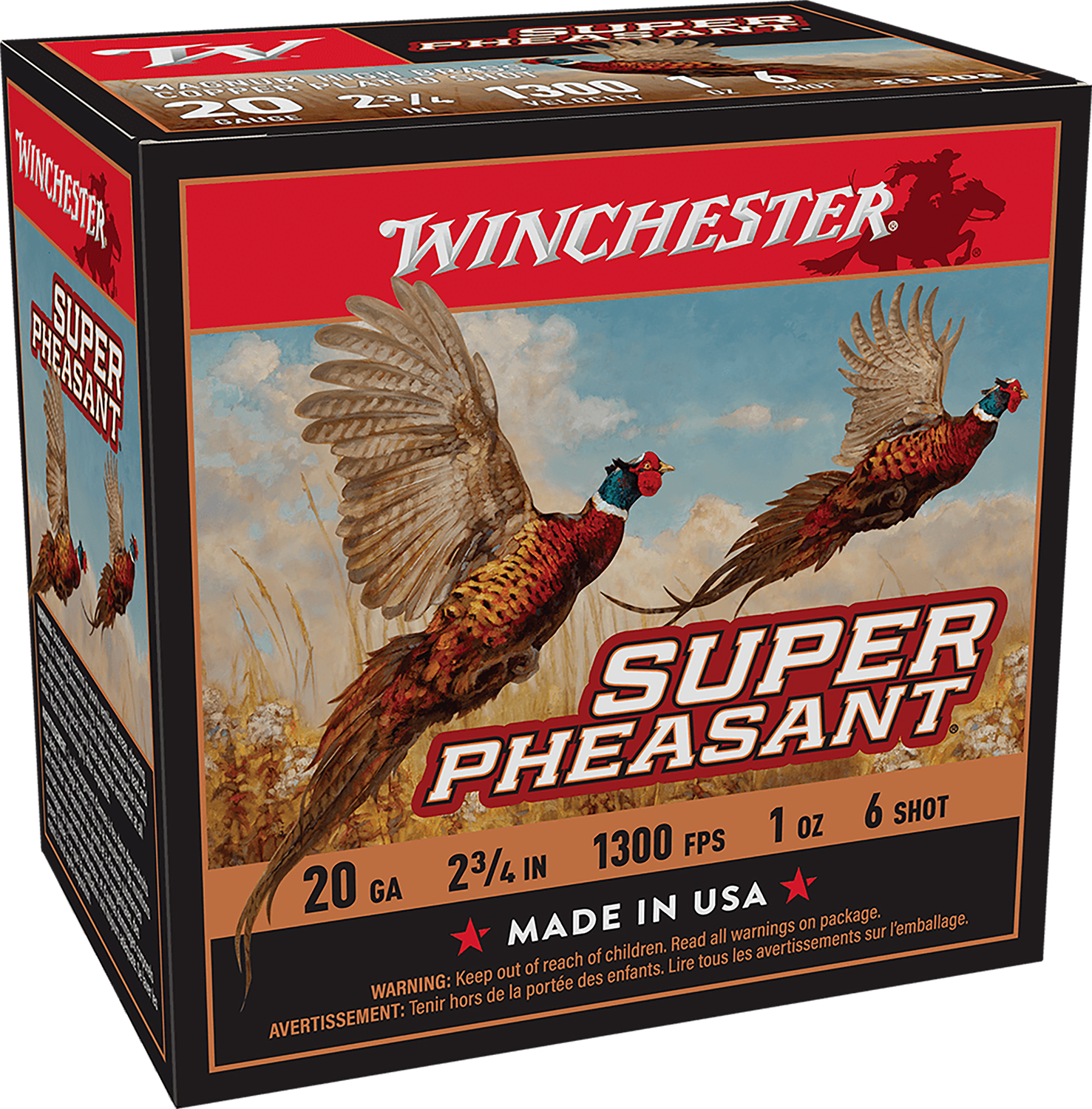 Winchester X20PH6 Super Pheasant 20 Gauge 2.75 in 1 oz #6 Shot 25 Rounds - Winchester - 20 Gauge