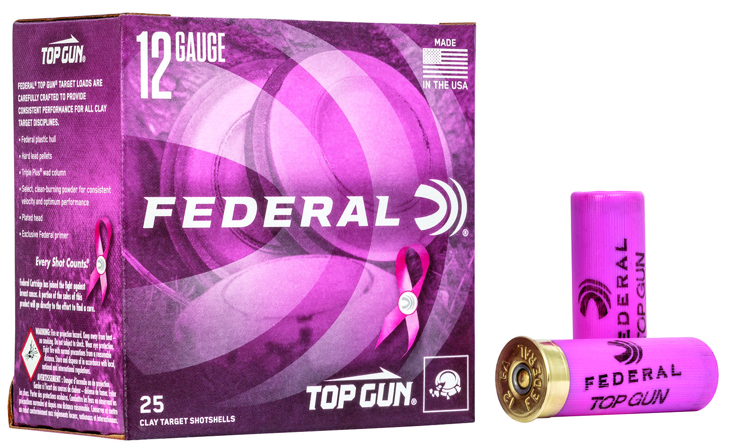 Federal TGL12P8 Top Gun Special Edition Pink 12Gauge 2.75 1 1/8oz 8Shot 25 Per Box/10 Case Federal TGL12P8 Top Gun Special Edition Pink 12Gauge 2.75 1 1/8oz 8Shot 25 Per Box/10 Case