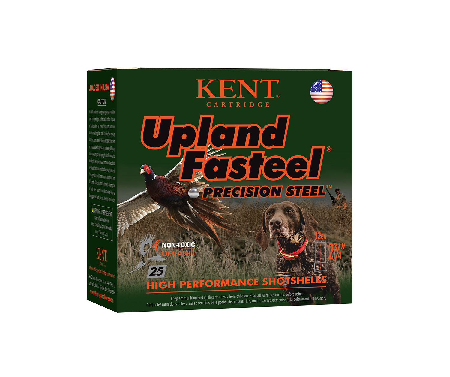 Kent Cartridge K122US325 Upland Fasteel  12Gauge 2.75 1 1/8oz 5Shot 25 Per Box/10 Case