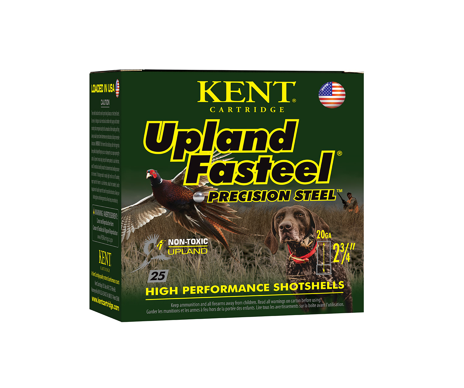 Kent Cartridge K202US245 Upland Fasteel  20Gauge 2.75 7/8oz 5Shot 25 Per Box/10 Case