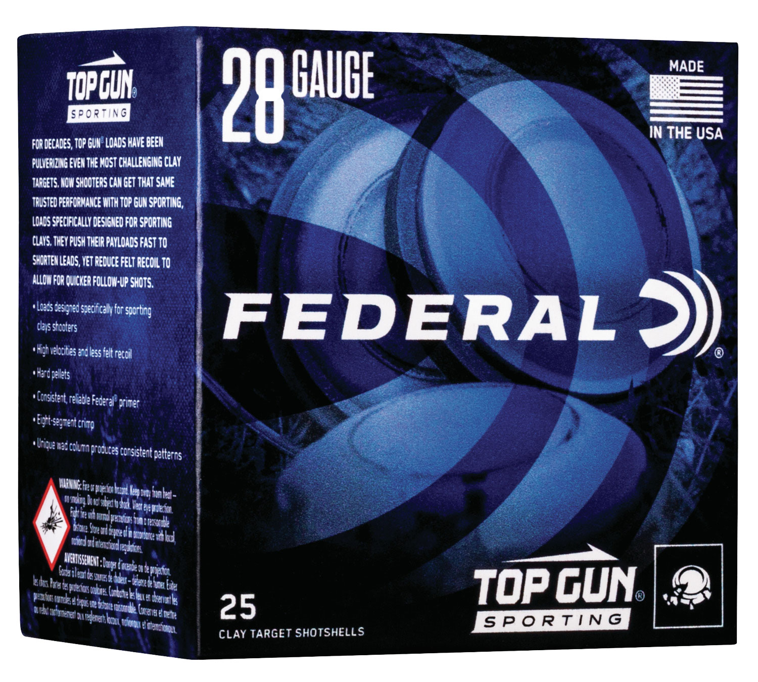 Federal TGS282175 Top Gun  28Gauge 2.75 3/4oz 7.5Shot 25 Per Box/10 Case