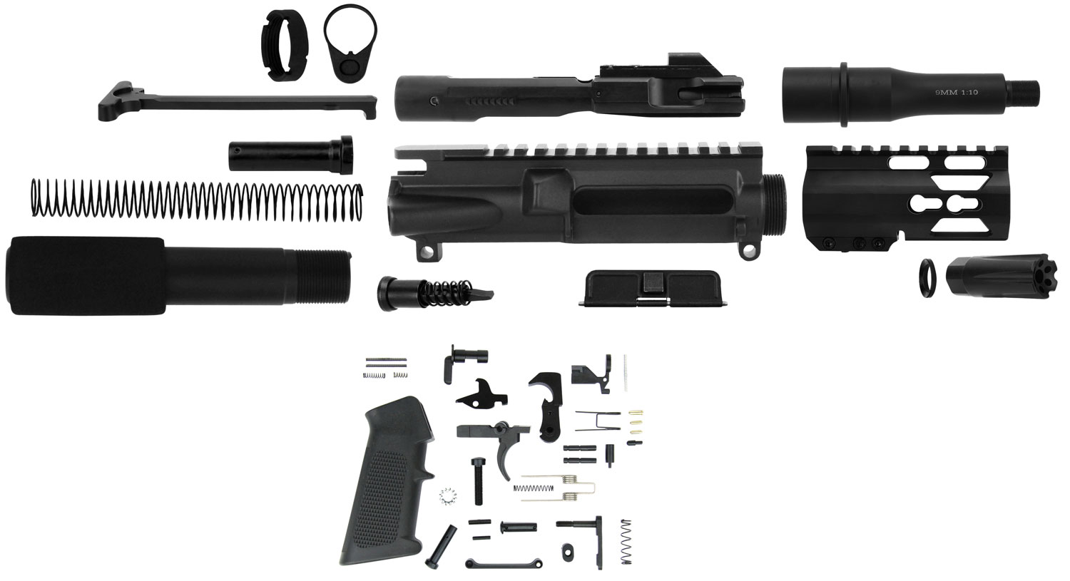 TACFIRE SS-Pk9MM-LPK-4-K KEYMOD 9MM Pst Build Kit