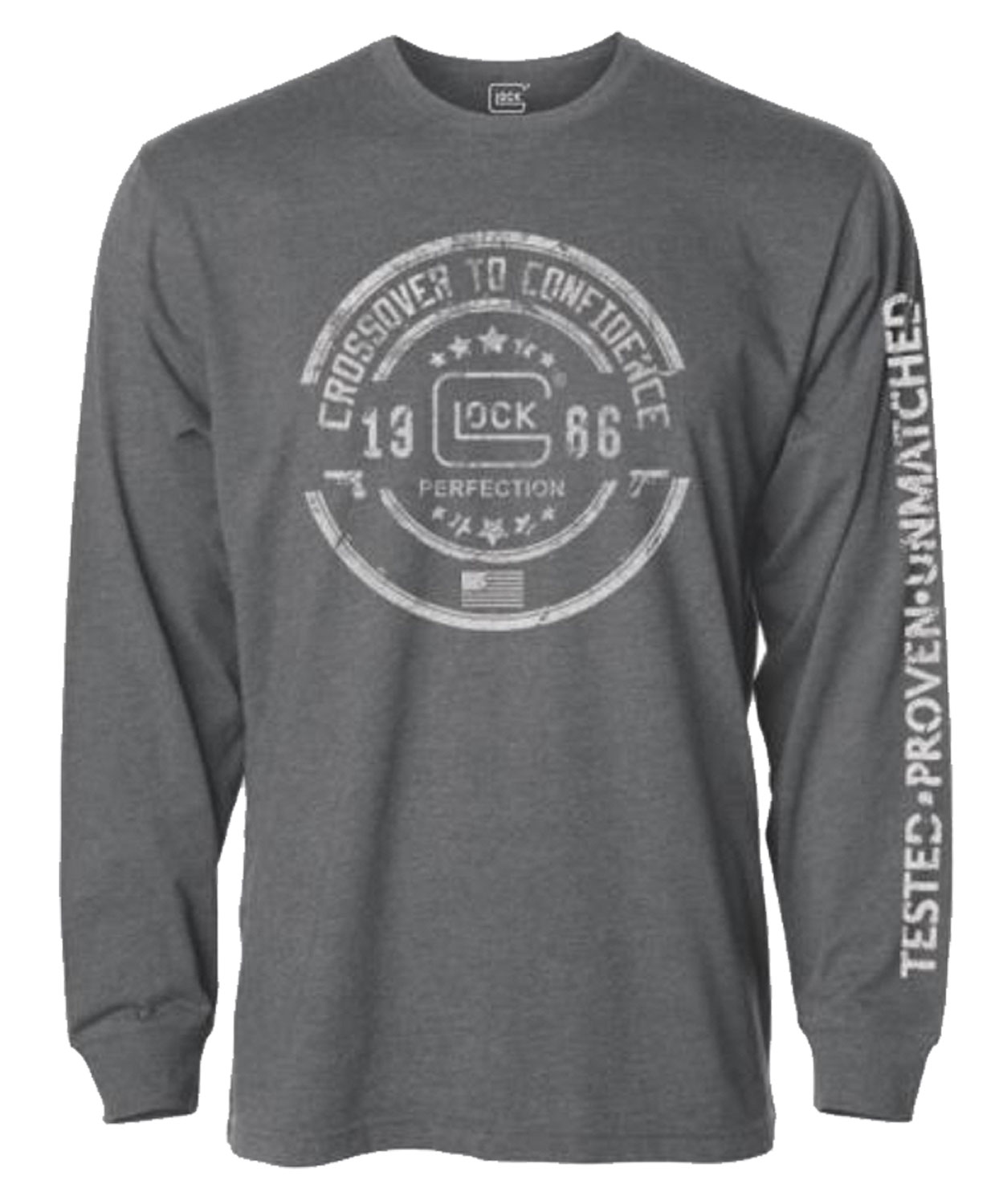 Glock AP95793 Crossover Heather Gray Cotton/Polyester Long Sleeve Small-img-0