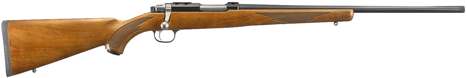Ruger 7222 77/17  17 WSM 6+1 20" Threaded Barrel, Blued Alloy Steel, Integral Scope Mount On A Solid Steel Receiver, American Walnut Stock